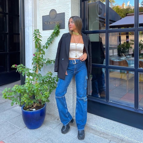 Zara Pearl Gray Satin Effect Crop Top - Picture 4 of 12